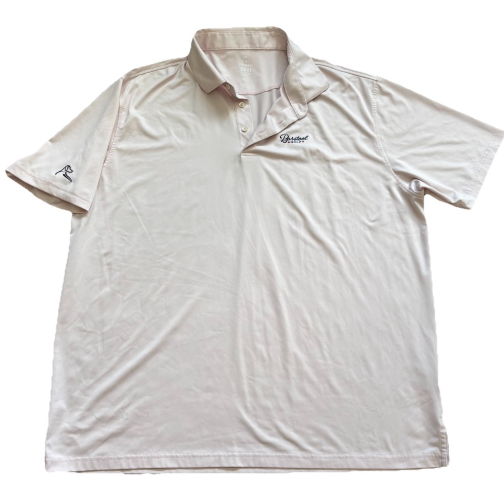 RHOBACK BARSTOOL GOLF LOGO Light Pink Polo Shirt XXXL - Picture 1 of 7